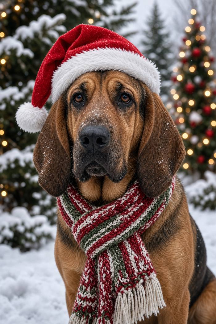 Bloodhound poster, Christmas Dogs
