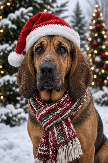 Bloodhound poster, Christmas Dogs