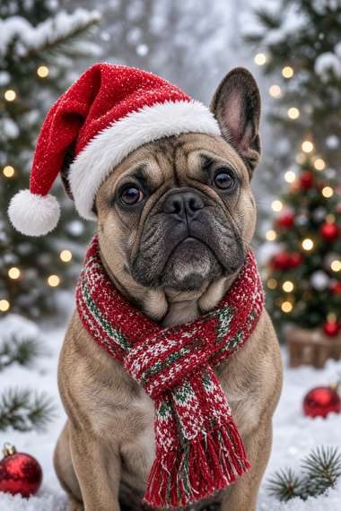 French Bulldog poster, Christmas Dogs