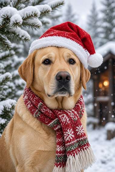 Labrador Retriever poster, Christmas Dogs