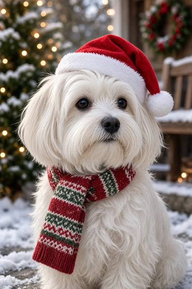 Maltese poster, Christmas Dogs