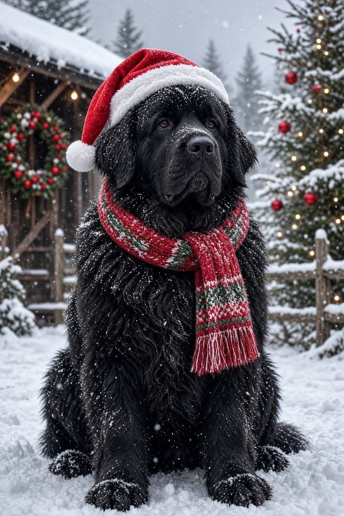 Newfoundland poster, Christmas Dogs