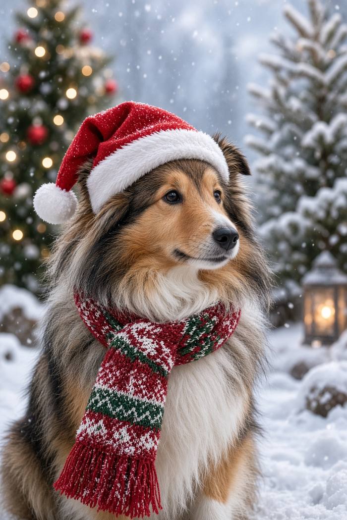 Sheltie poster, Christmas Dogs