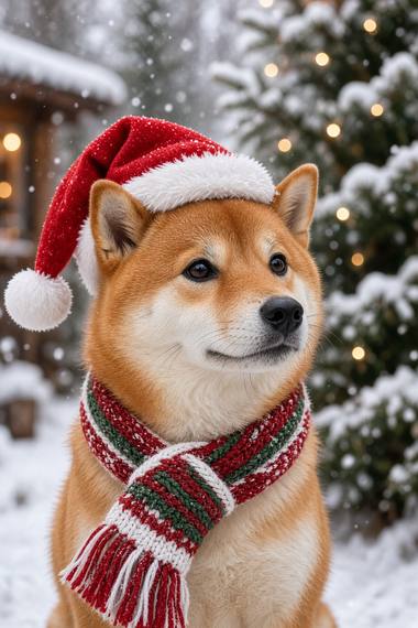 Shiba Inu poster, Christmas Dogs