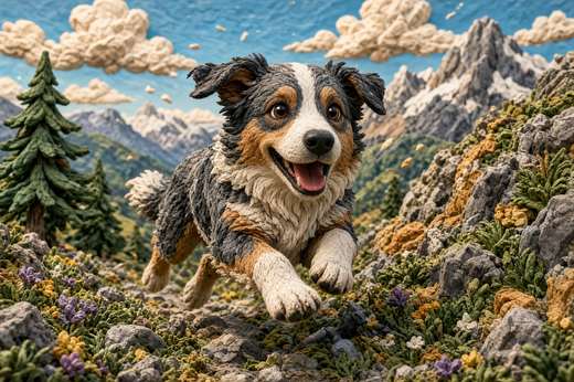 Australian Shepherd poster, Claymation Dogs