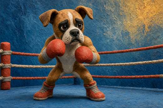 Boxer poster, Claymation Dogs