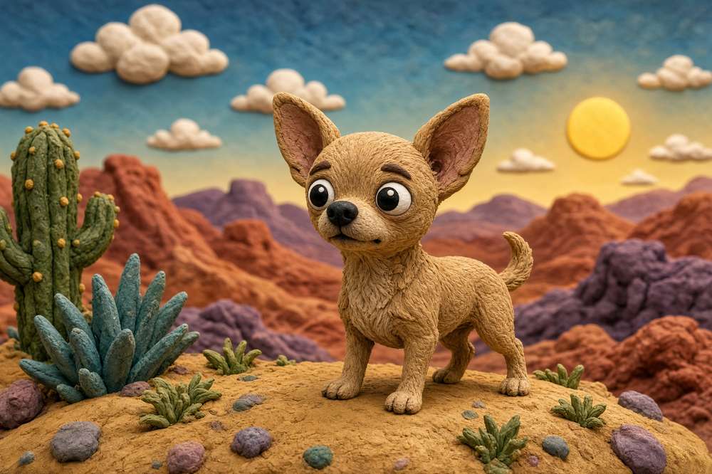Chihuahua poster, Claymation Dogs