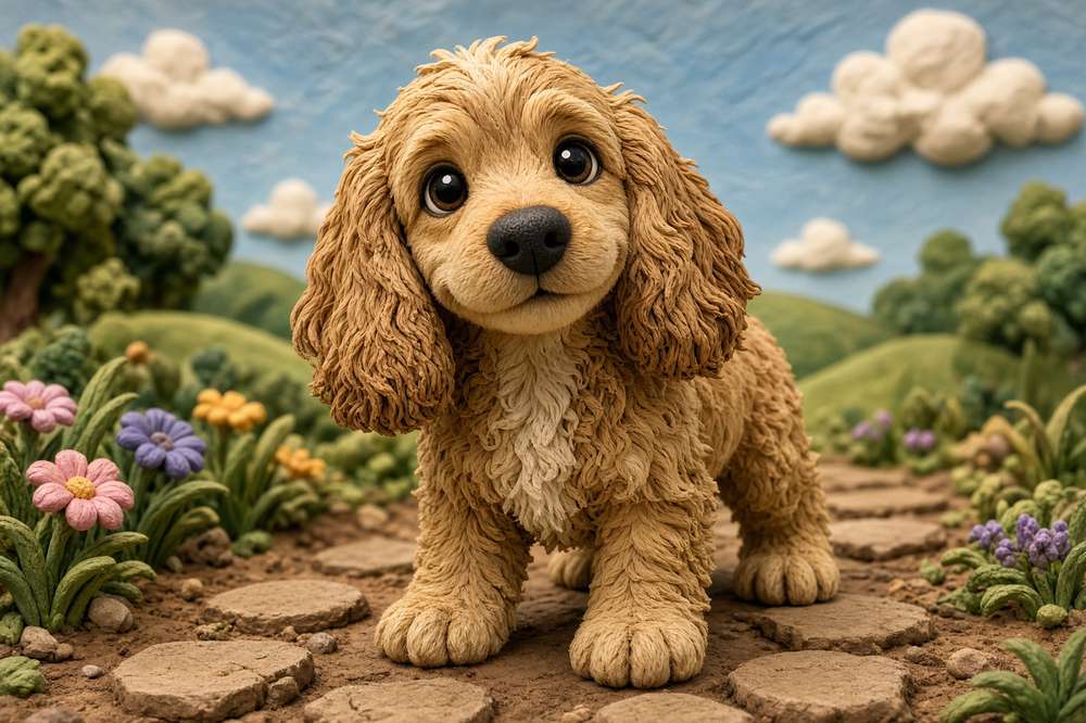 Cocker Spaniel poster, Claymation Dogs