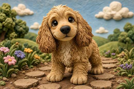 Cocker Spaniel poster, Claymation Dogs