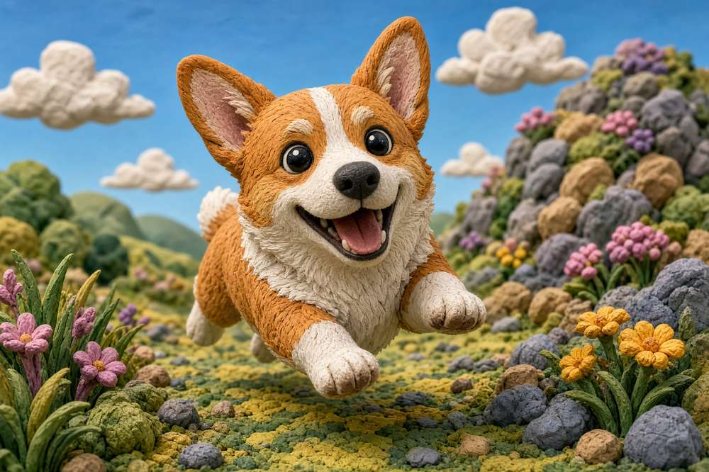 Corgi poster, Claymation Dogs