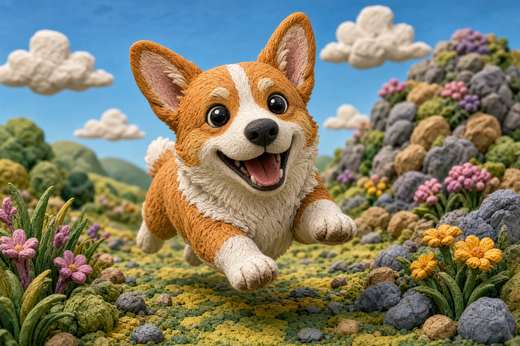 Corgi poster, Claymation Dogs