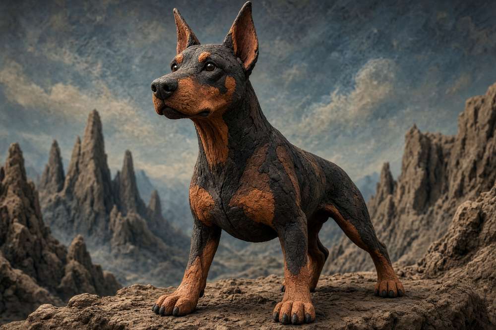 Doberman poster, Claymation Dogs