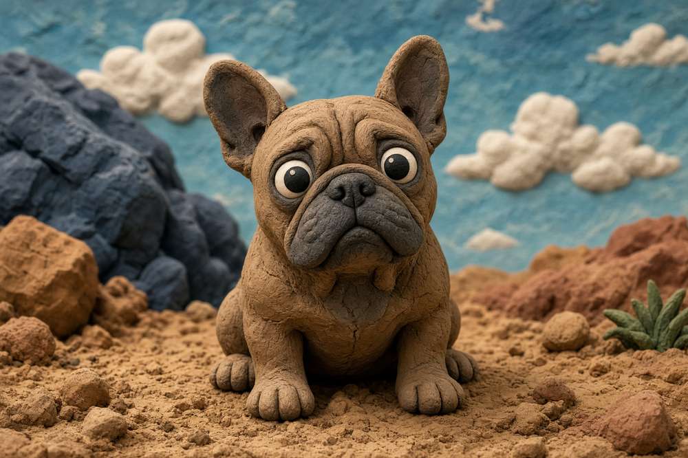 French Bulldog poster, Claymation Dogs
