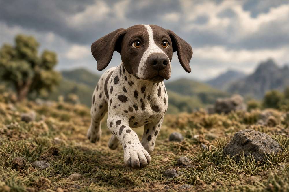 German Shorthaired Pointer poster, Claymation Dogs