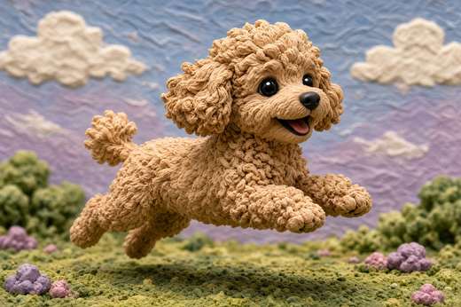 Poodle poster, Claymation Dogs