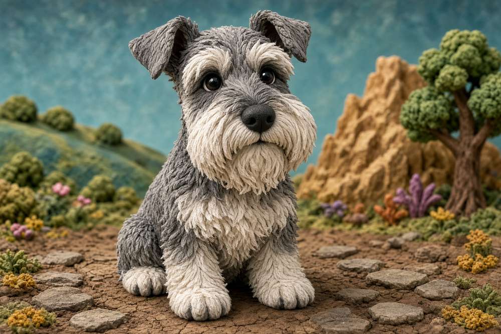 Schnauzer poster, Claymation Dogs