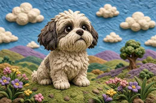 Shih Tzu poster, Claymation Dogs