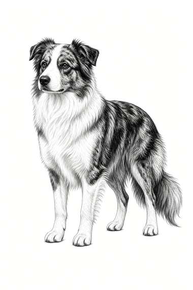 Australian Shepherd poster, Sketch Dogs