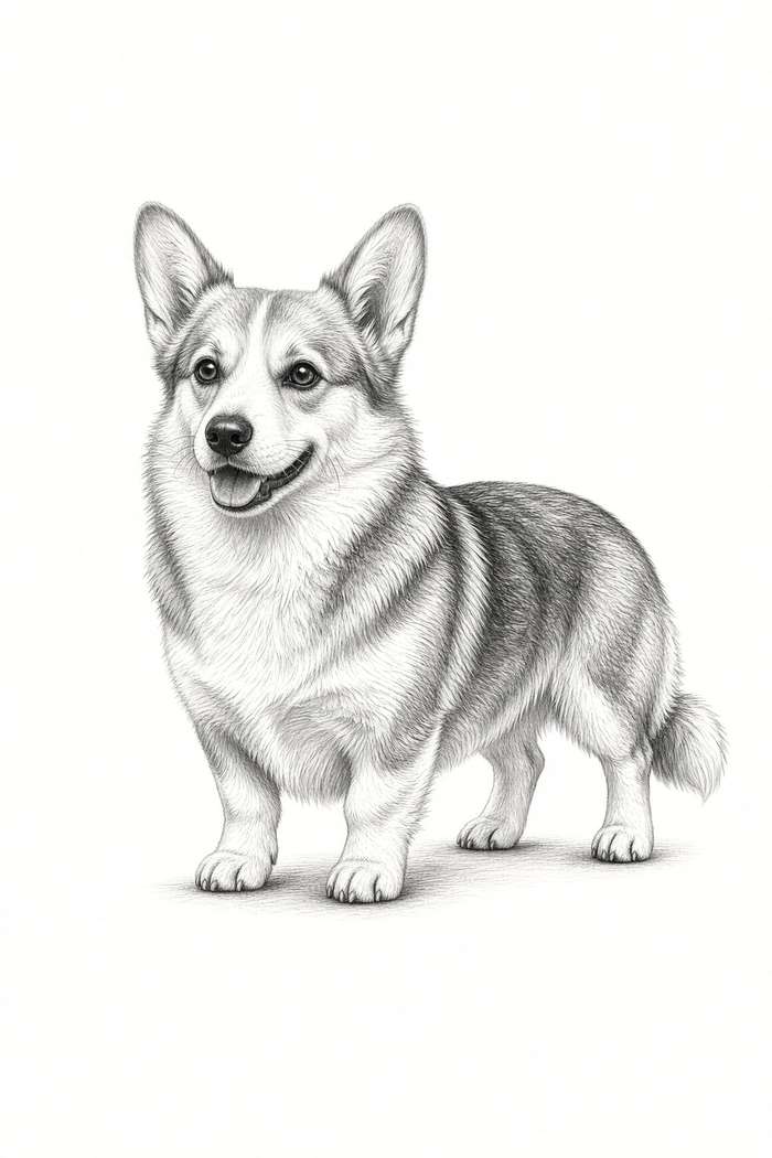 Corgi poster, Sketch Dogs
