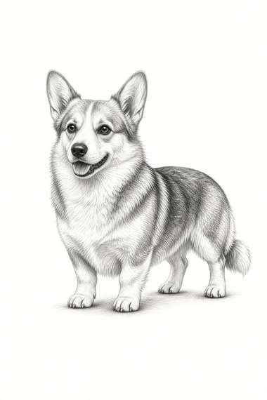 Corgi poster, Sketch Dogs
