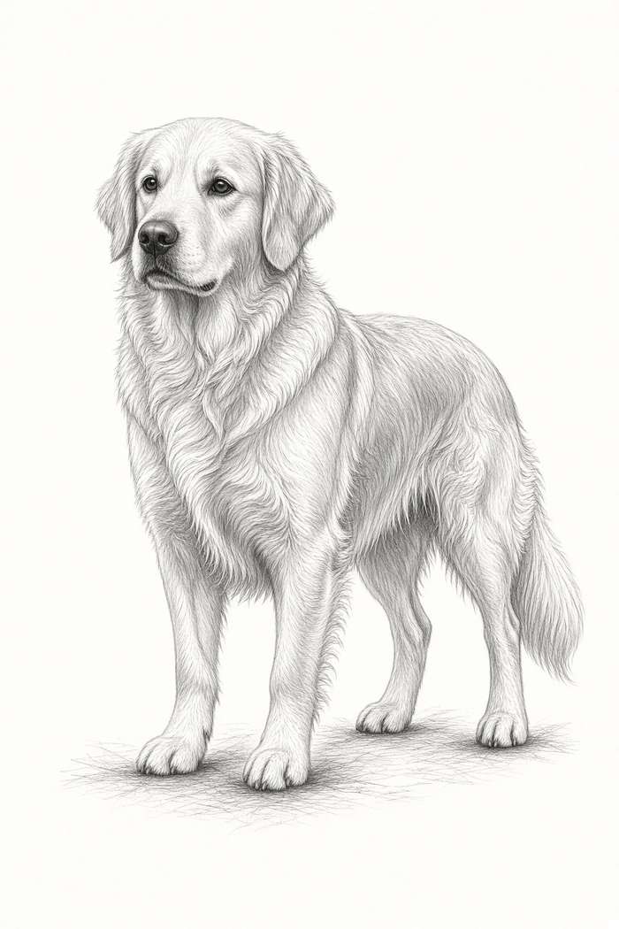 Golden Retriever poster, Sketch Dogs