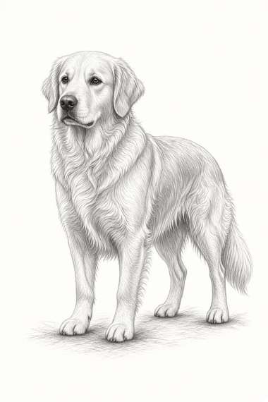 Golden Retriever poster, Sketch Dogs