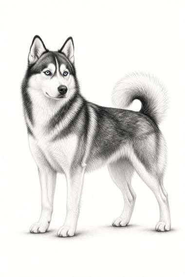 Siberian Husky poster, Sketch Dogs