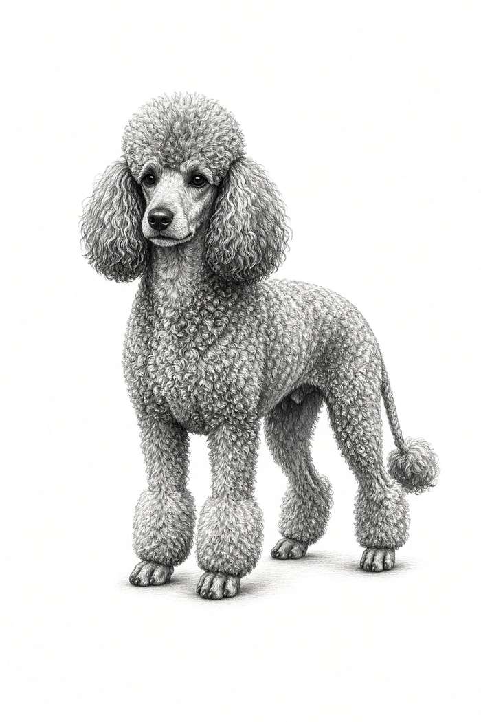 Poodle poster, Sketch Dogs