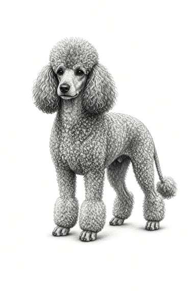 Poodle poster, Sketch Dogs