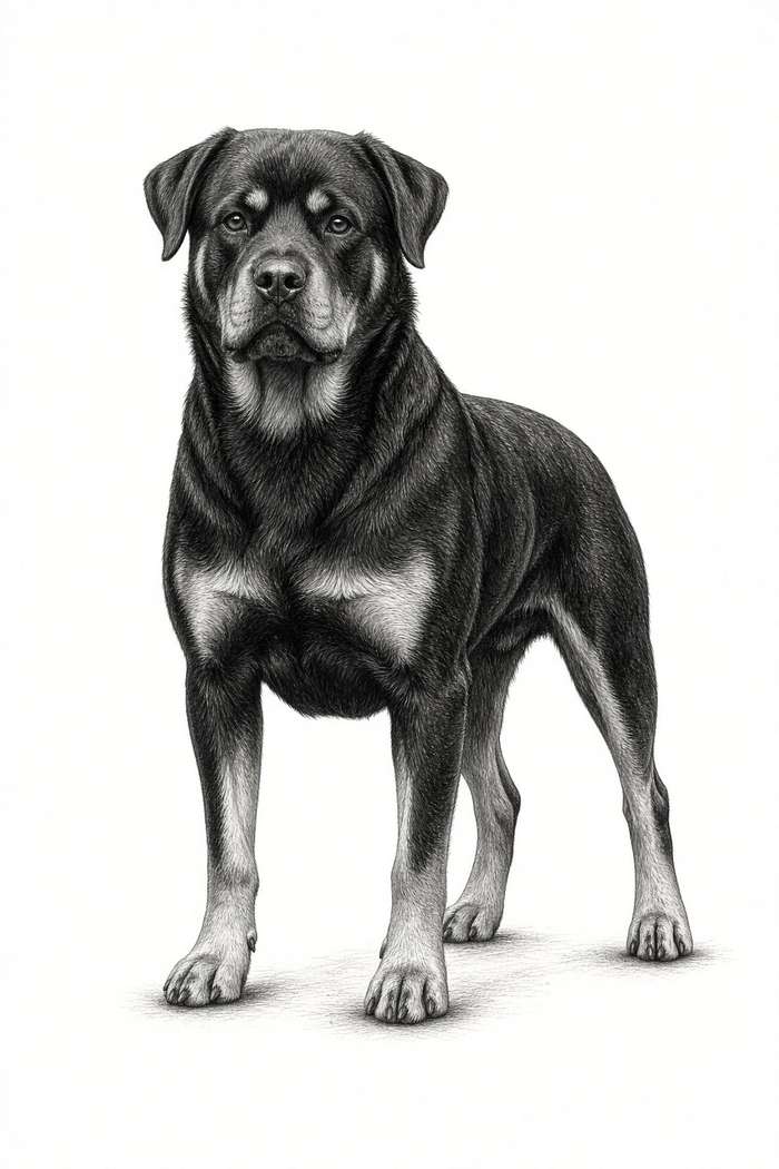 Rottweiler poster, Sketch Dogs