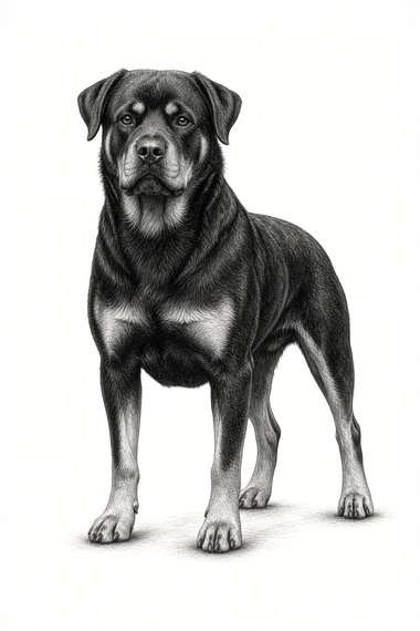 Rottweiler poster, Sketch Dogs
