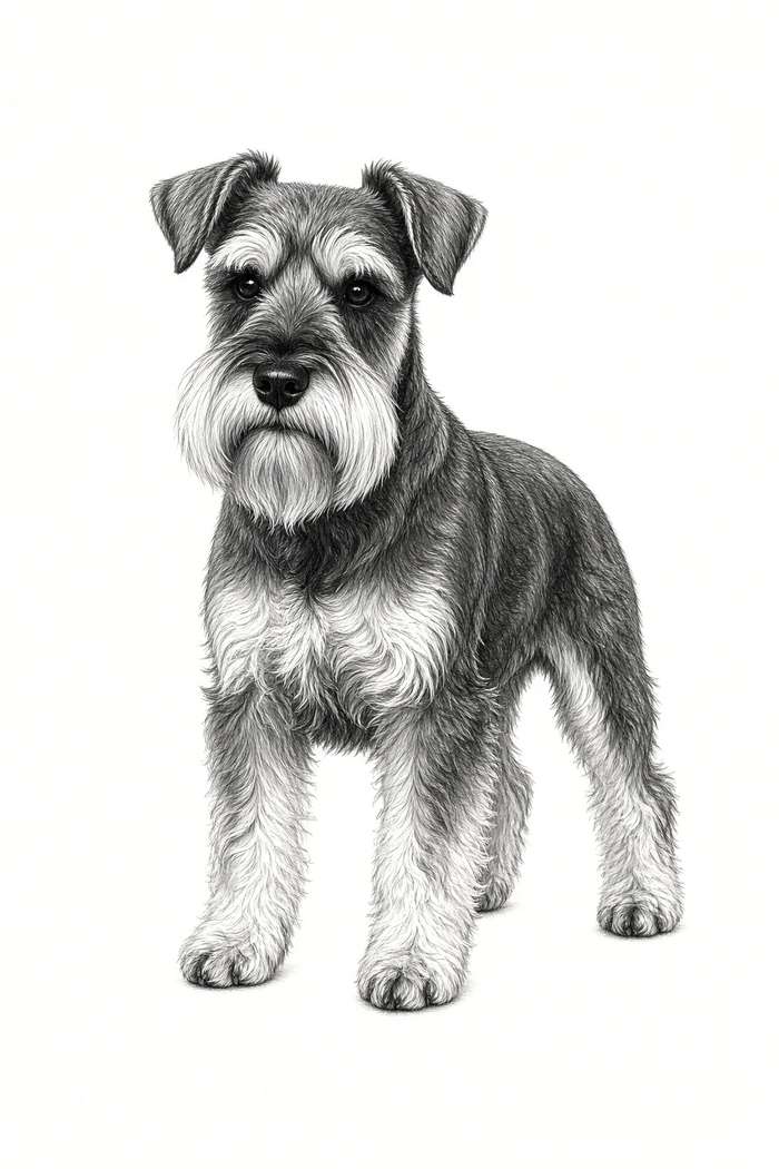 Schnauzer poster, Sketch Dogs