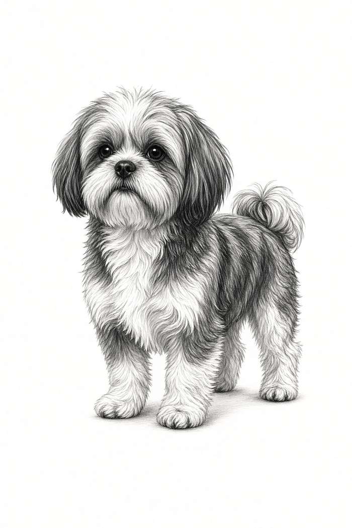 Shih Tzu poster, Sketch Dogs