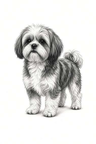 Shih Tzu poster, Sketch Dogs