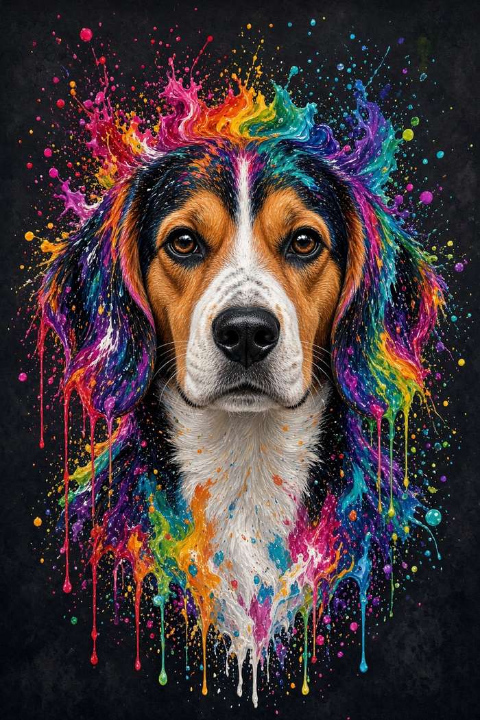 Beagle poster, Paint Splash Dogs