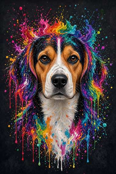 Beagle poster, Paint Splash Dogs