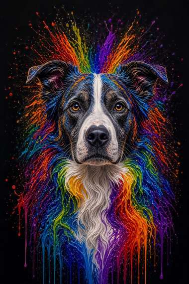 Border Collie poster, Paint Splash Dogs