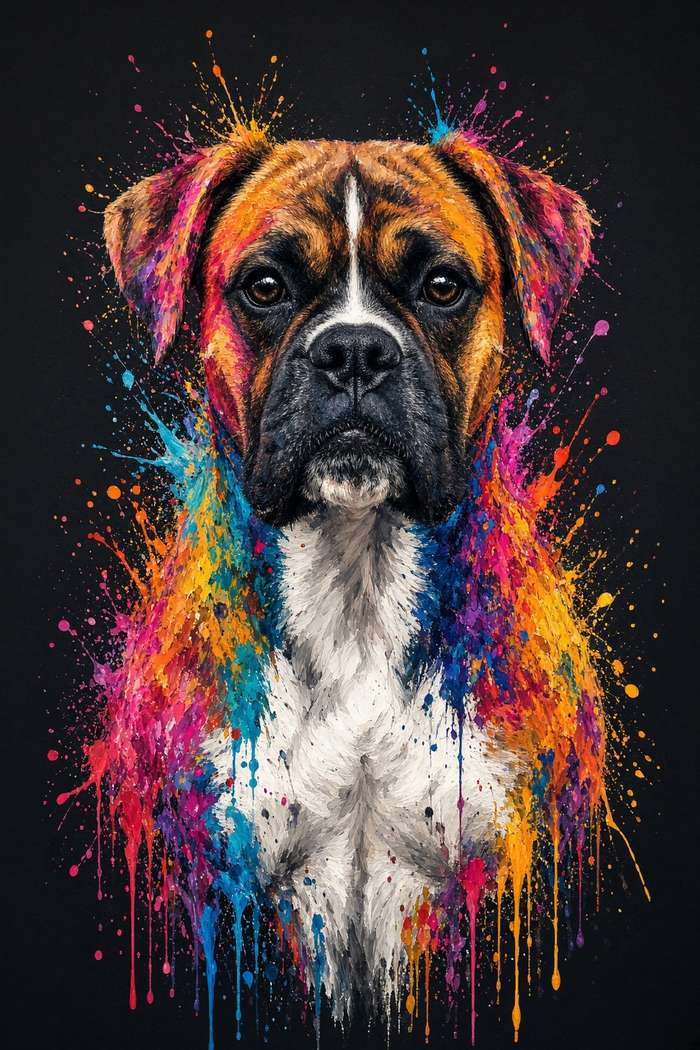 Boxer poster, Paint Splash Dogs