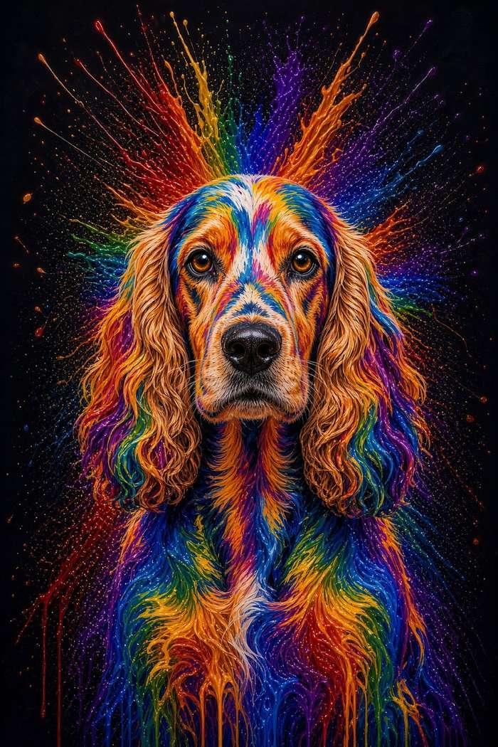 Cocker Spaniel poster, Paint Splash Dogs