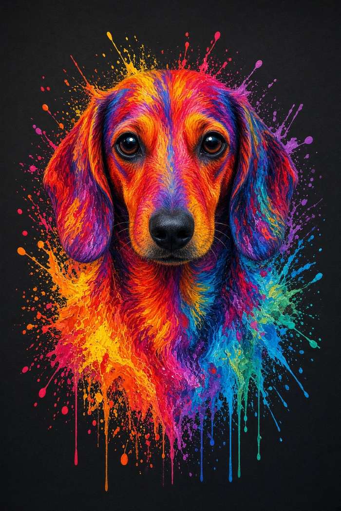 Dachshund poster, Paint Splash Dogs