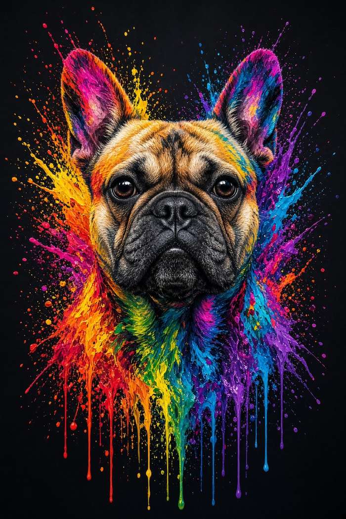 French Bulldog poster, Paint Splash Dogs