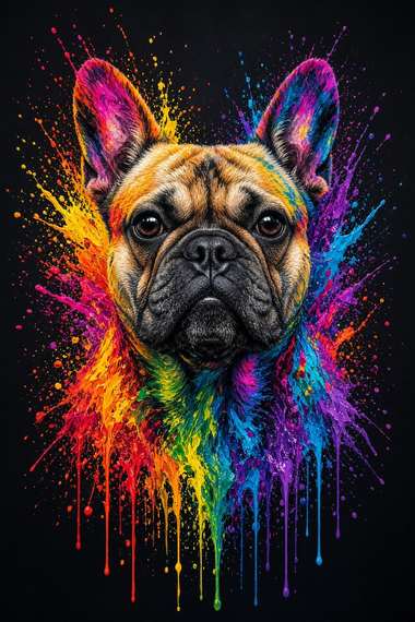 French Bulldog poster, Paint Splash Dogs
