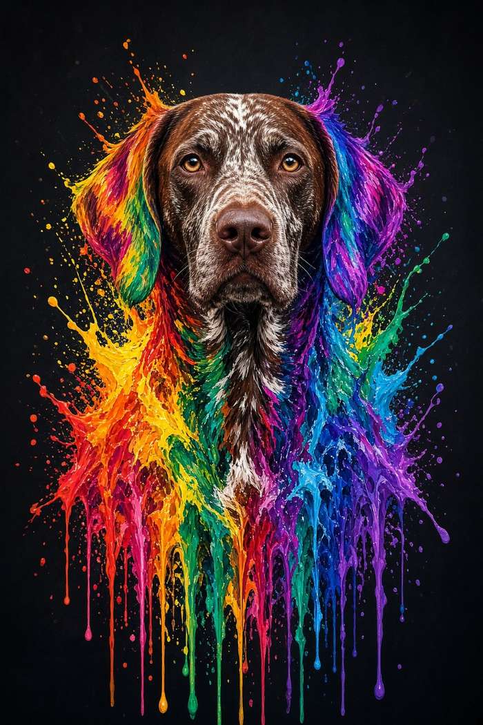 German Shorthaired Pointer poster, Paint Splash Dogs