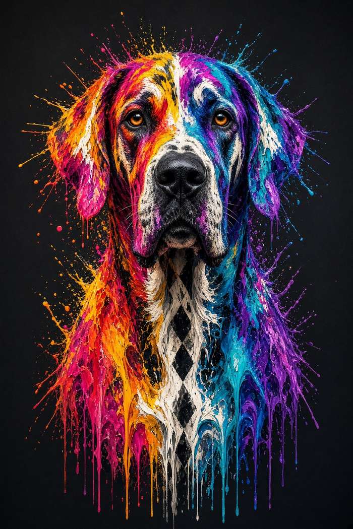 Great Dane poster, Paint Splash Dogs
