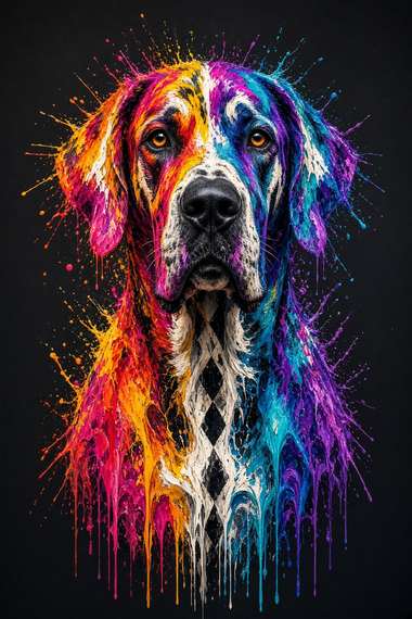Great Dane poster, Paint Splash Dogs
