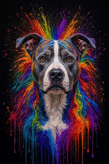 Pit Bull poster, Paint Splash Dogs