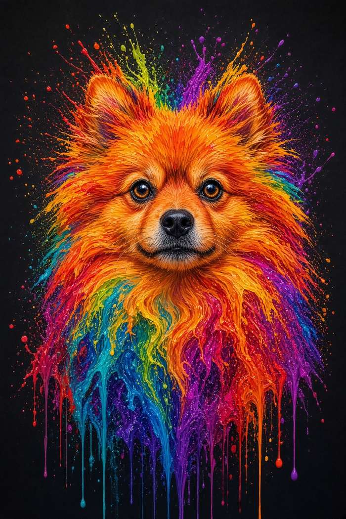 Pomeranian poster, Paint Splash Dogs