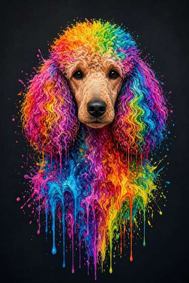 Poodle poster, Paint Splash Dogs
