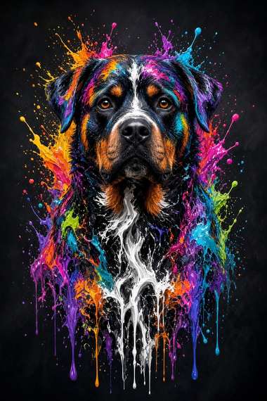 Rottweiler poster, Paint Splash Dogs