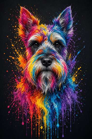 Schnauzer poster, Paint Splash Dogs